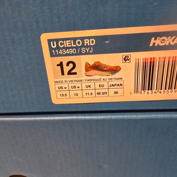 Hoka Cielo Road Orange Yellow Mustard 1143490-SYJ Men's Size 12 Running Shoe NEW - Picture 10 of 15